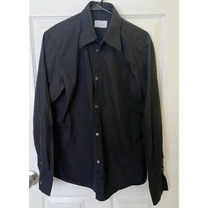 Iceberg Women's Long Sleeve Black Button Dress Shirt Size Large Made in Italy